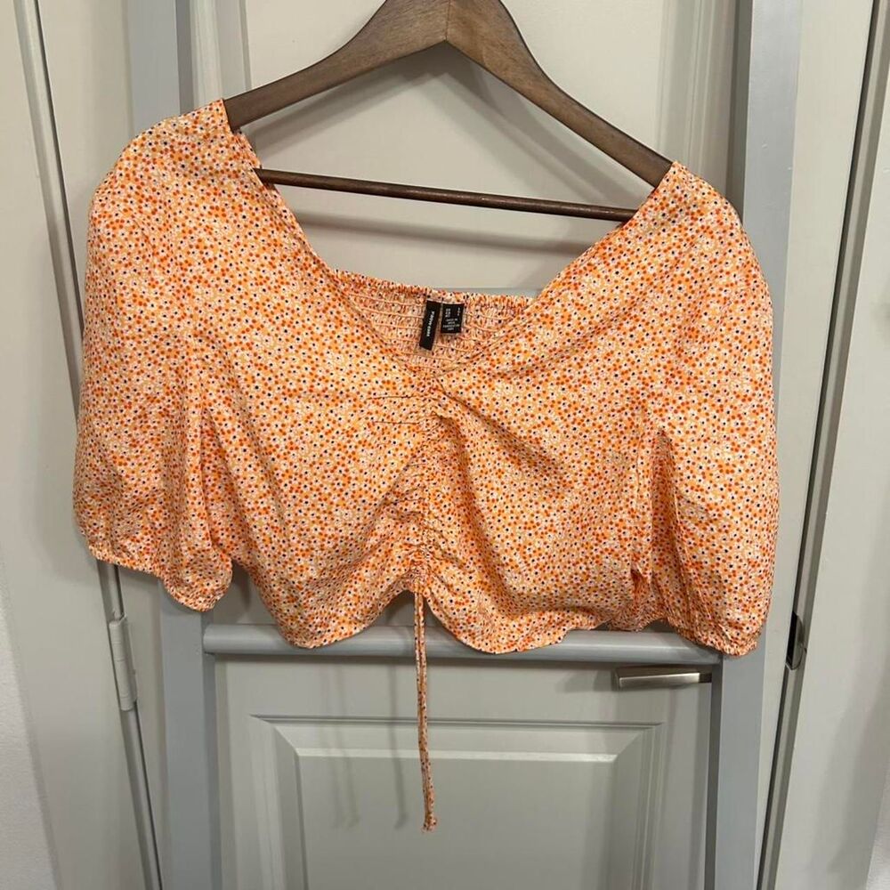 Vero-moda Women's Orange Crop-top